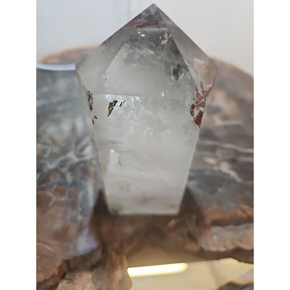 1.73LB Natural Green Ghost Phantom Quartz Crystal Obelisk Wand Point Healing. - Picture 16 of 16